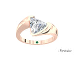 Twisted 2.0ct Trillion Cut Diamond Engagement Ring Rose Gold