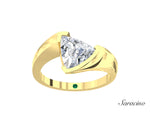 Twisted 2.0ct Trillion Cut Diamond Engagement Ring Yellow Gold