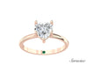1.5ct Heart Shaped Diamond Engagement Ring Rose Gold