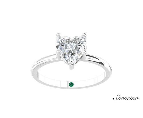 1.5ct Heart Shaped Diamond Engagement Ring White Gold