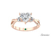 1.5ct Heart Shaped Diamond Engagement Ring w Twisted Marquise Diamonds Rose Gold