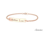 Loyola Graduation Tag Bracelet Rose Gold