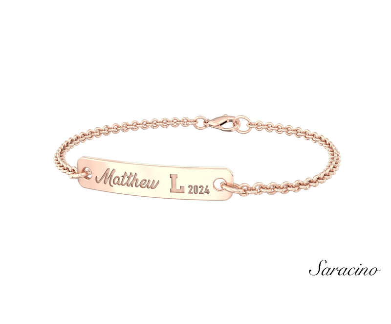 Loyola Graduation Tag Bracelet Rose Gold