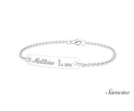 Loyola Graduation Tag Bracelet White Gold