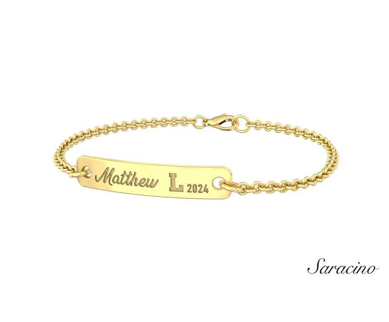 Loyola Graduation Tag Bracelet Yellow Gold