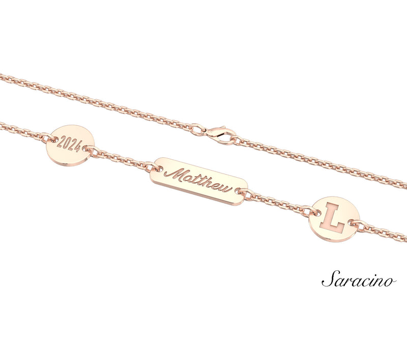 Loyola 3 Piece Graduation Bracelet Rose Gold