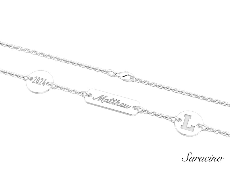Loyola 3 Piece Graduation Bracelet White Gold