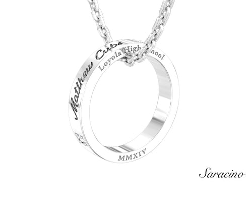 Loyola Graduation Ring Necklace White Gold