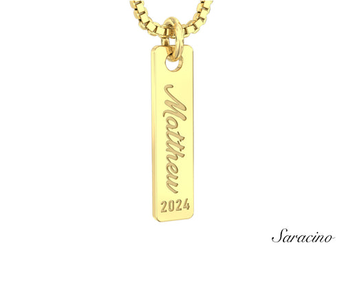 Loyola Graduation Tag Necklace Yellow Gold