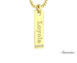 Loyola Graduation Tag Necklace Yellow Gold