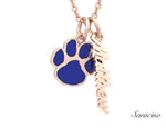 Loyola Name Necklace and Enamel Charm Rose Gold