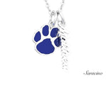 Loyola Name Necklace and Enamel Charm White Gold