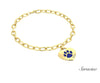 Loyola Heart Charm Bracelet w Diamonds Yellow Gold