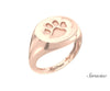 Loyola Paw Signet Ring Rose Gold
