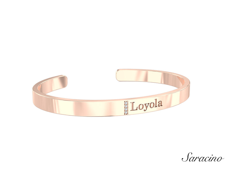 Loyola Diamond Graduation Bangle Rose Gold
