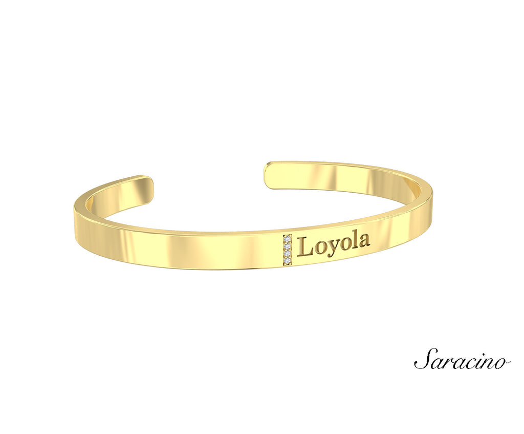 Loyola Diamond Graduation Bangle Yellow Gold