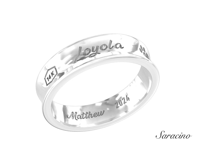 Loyola Concave Ring White Gold
