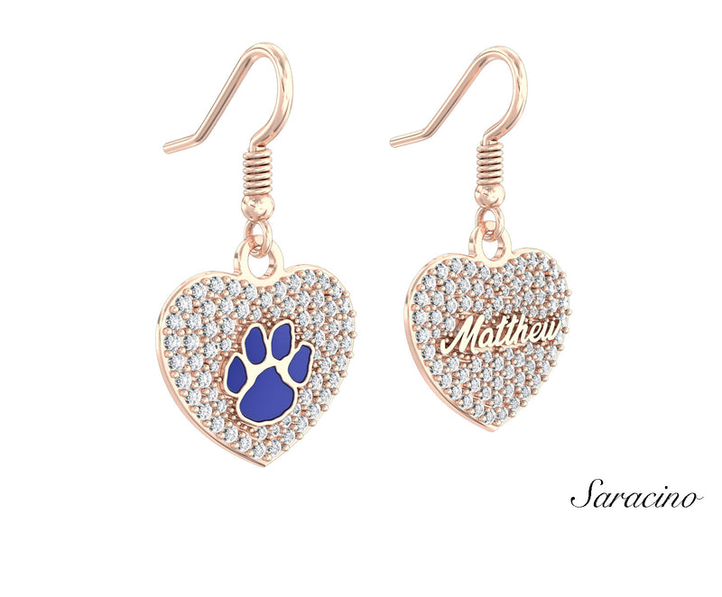 Loyola Diamond Heart Earrings Rose Gold