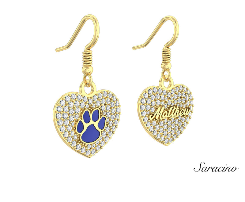 Loyola Diamond Heart Earrings Yellow Gold