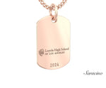 Loyola Dog Tag Graduation Pendant Rose Gold