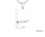 Loyola Dog Tag Graduation Pendant White Gold