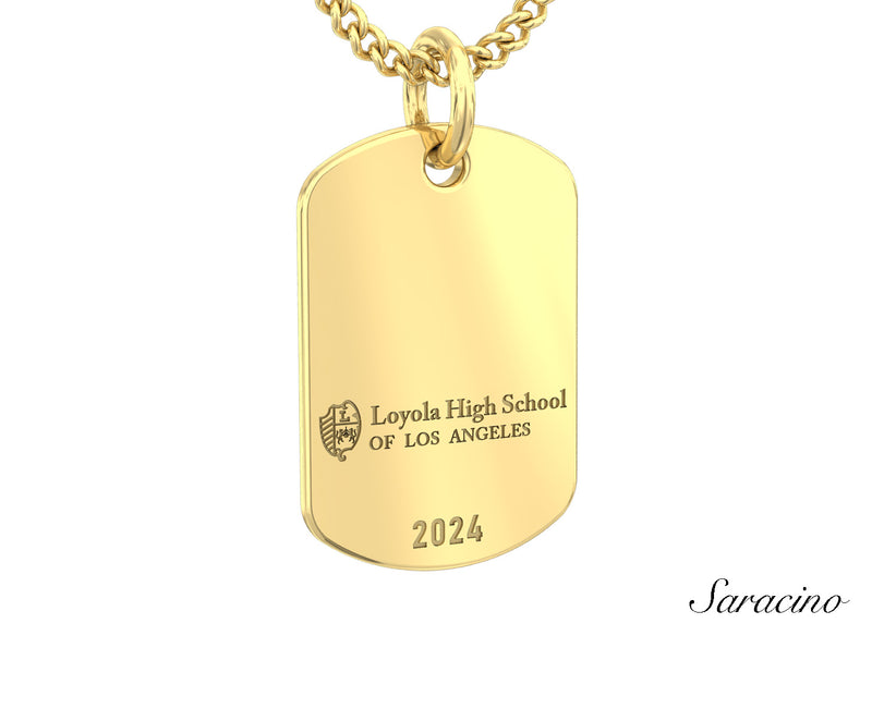 Loyola Dog Tag Graduation Pendant Yellow Gold