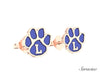 Loyola Enamel Paw Stud Earrings Rose Gold