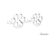 Loyola Paw Stud Earrings White Gold