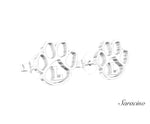 Loyola Paw Stud Earrings White Gold