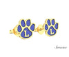 Loyola Enamel Paw Stud Earrings Yellow Gold