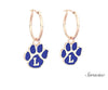 Loyola Enamel Paw Huggie Earrings Rose Gold