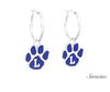 Loyola Enamel Paw Huggie Earrings White Gold