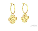 Loyola Paw Huggie Earrings Yellow Gold