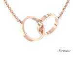 Double Ring US Navy Necklace Rose Gold