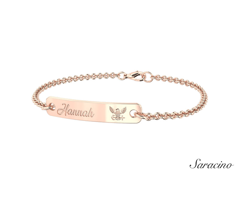 US Navy Tag Bracelet Rose Gold