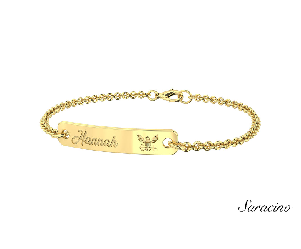 US Navy Tag Bracelet Yellow Gold