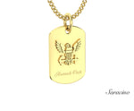 US Navy Micro Dog Tag Pendant Yellow Gold