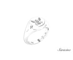 US Navy Signet Ring White Gold