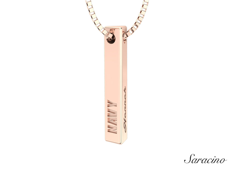 US Navy 3 Sided Necklace Rose Gold