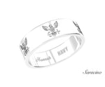 US Navy Gold Repeating Ring White Gold