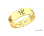 US Navy Gold Repeating Ring Yellow Gold