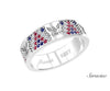 US Navy Repeating Patriotic Ring White Gold