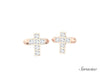 Princess Cut Diamond Cross Cufflinks Rose Gold