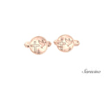 Cross and Dove Shield Cufflinks Rose Gold