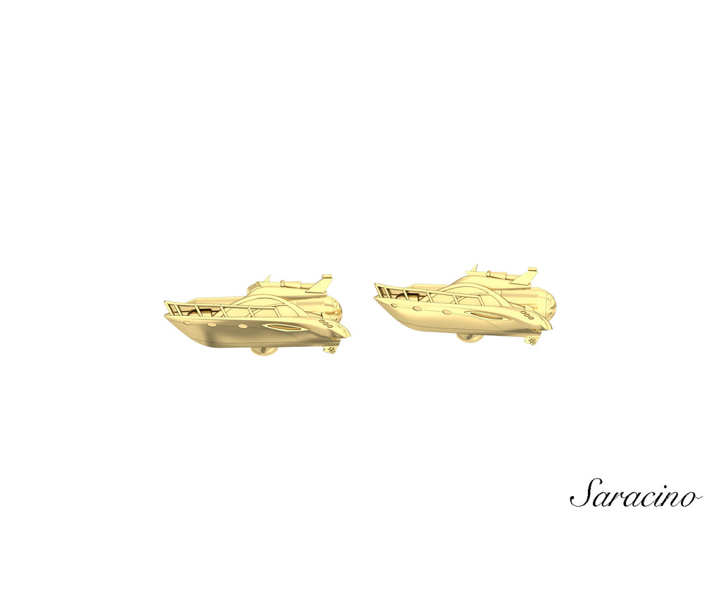 Powerboat Cufflinks Yellow Gold