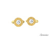 Diamond Cut Cufflinks w Diamond Center Yellow Gold