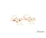 Custom Floating Initial Cufflinks Rose Gold