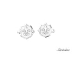 Fleur Shield Cufflinks White Gold