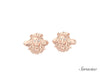 Lion Face Cufflinks w Diamond Eyes Rose Gold