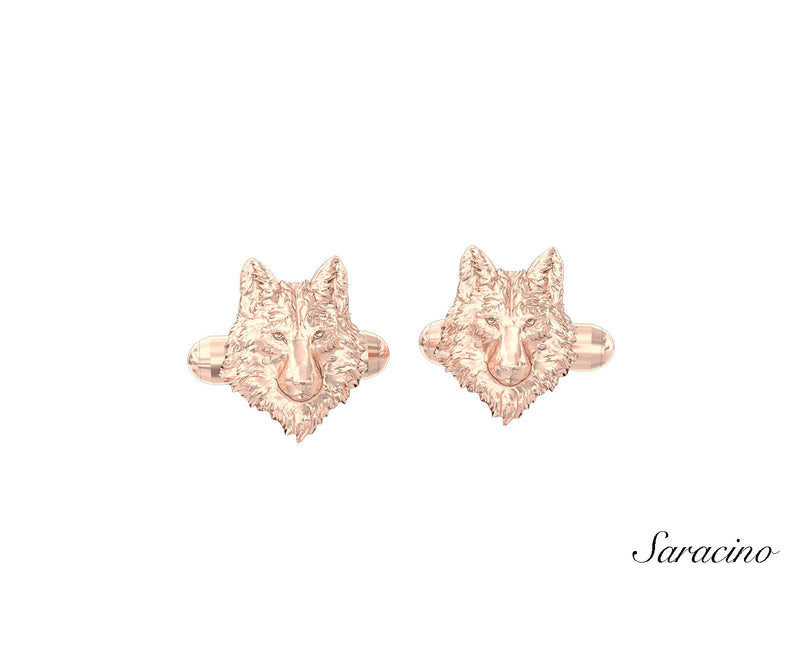 Wolf Cufflinks Rose Gold